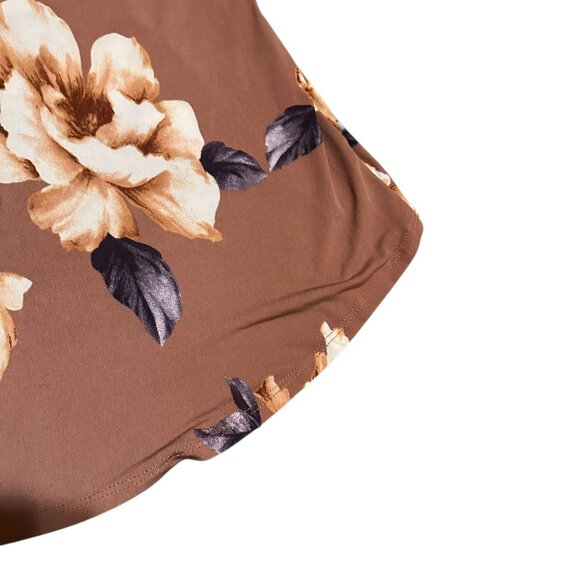 Pink Blush Rust Floral Hi-Low Maternity Wrap Dress Belt Stretch Soft Size Small - Picture 11 of 13